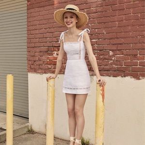 Reformation Domingo White Linen Dress